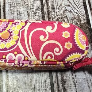 Vera Bradley Zip Top Eyeglass Case Pink Floral Paisley